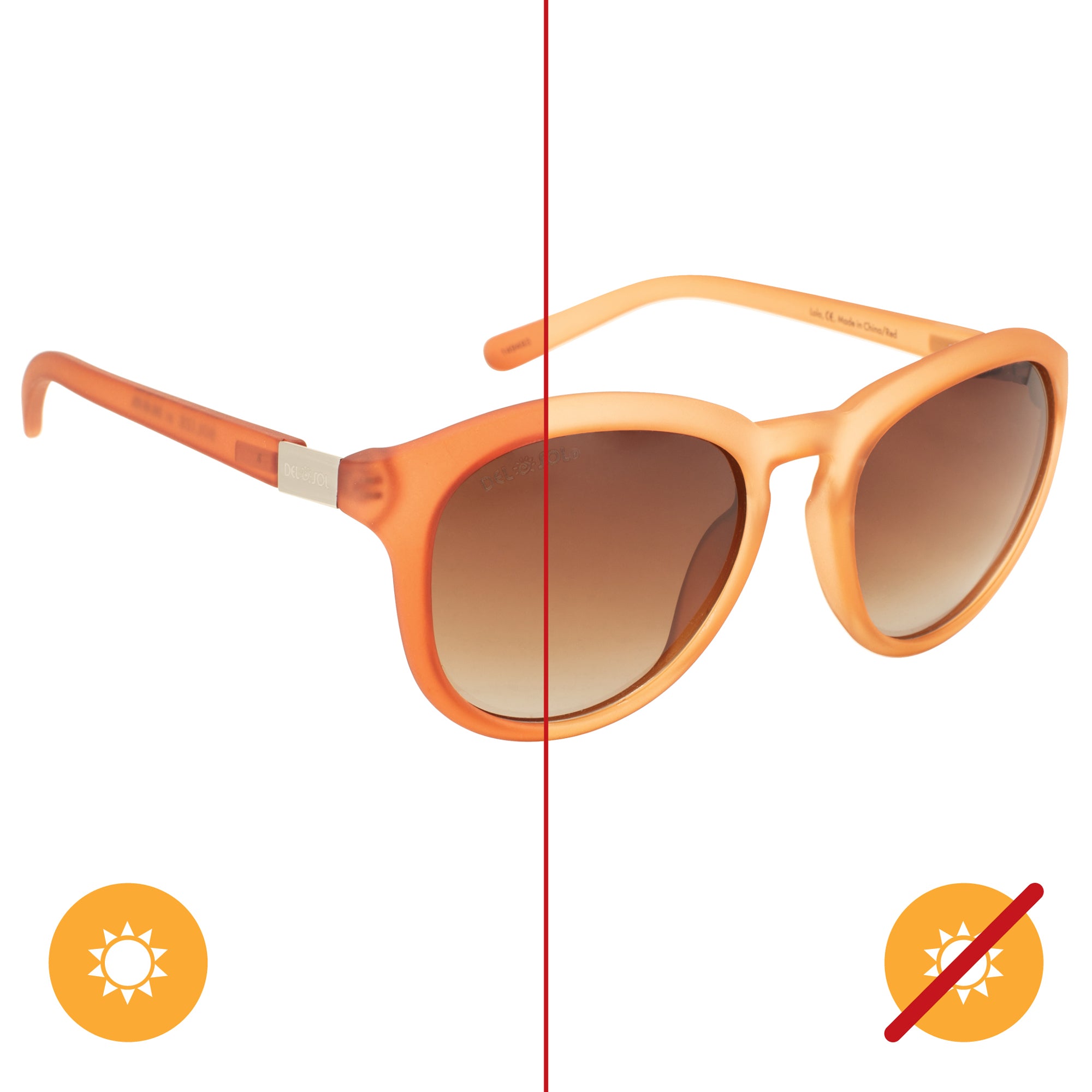 Solize Lola - Frosted Peach To Red By Delsol For Women - 1 Pc Sunglasses