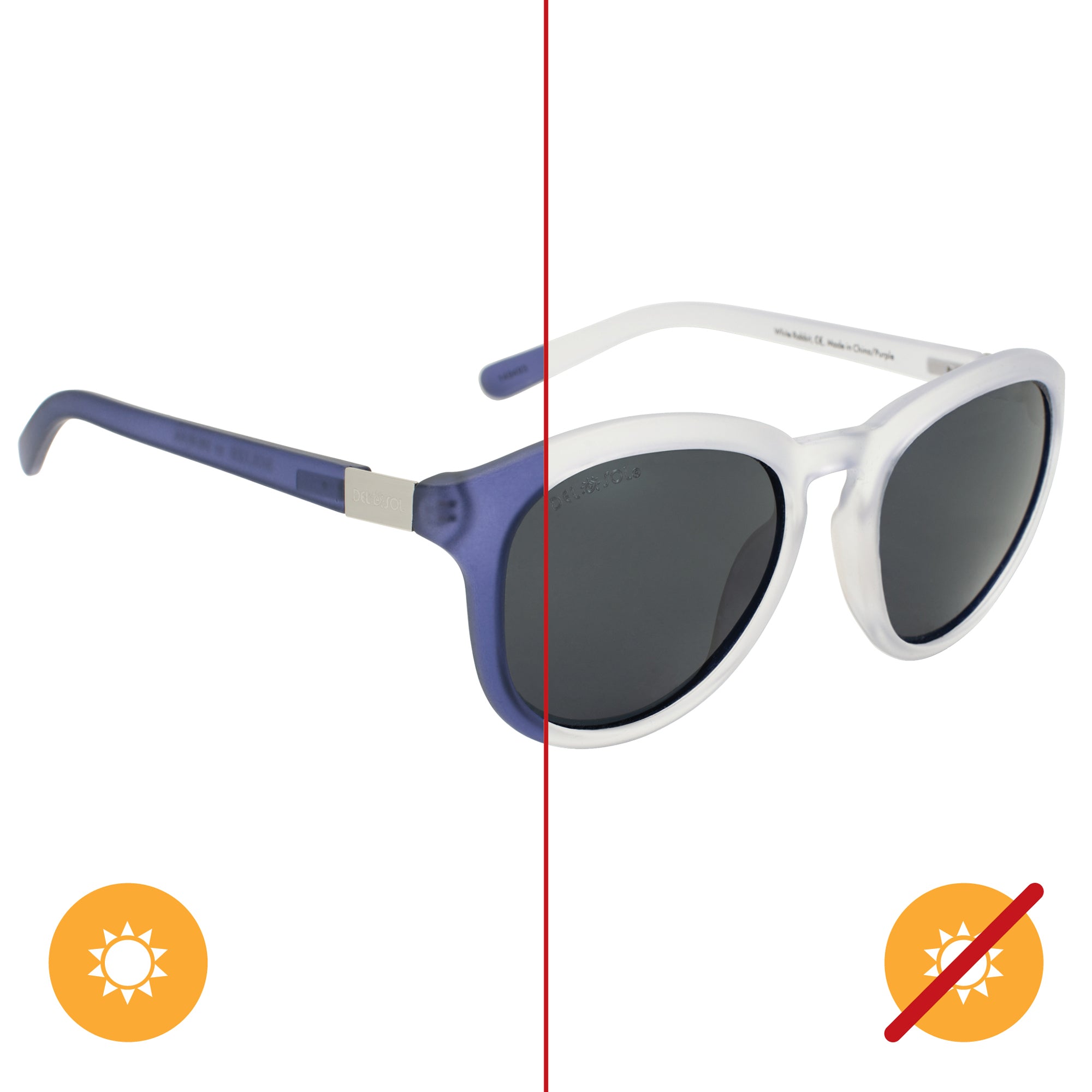 Solize White Rabbit - Frosted White To Purple By Delsol For Women - 1 Pc Sunglasses