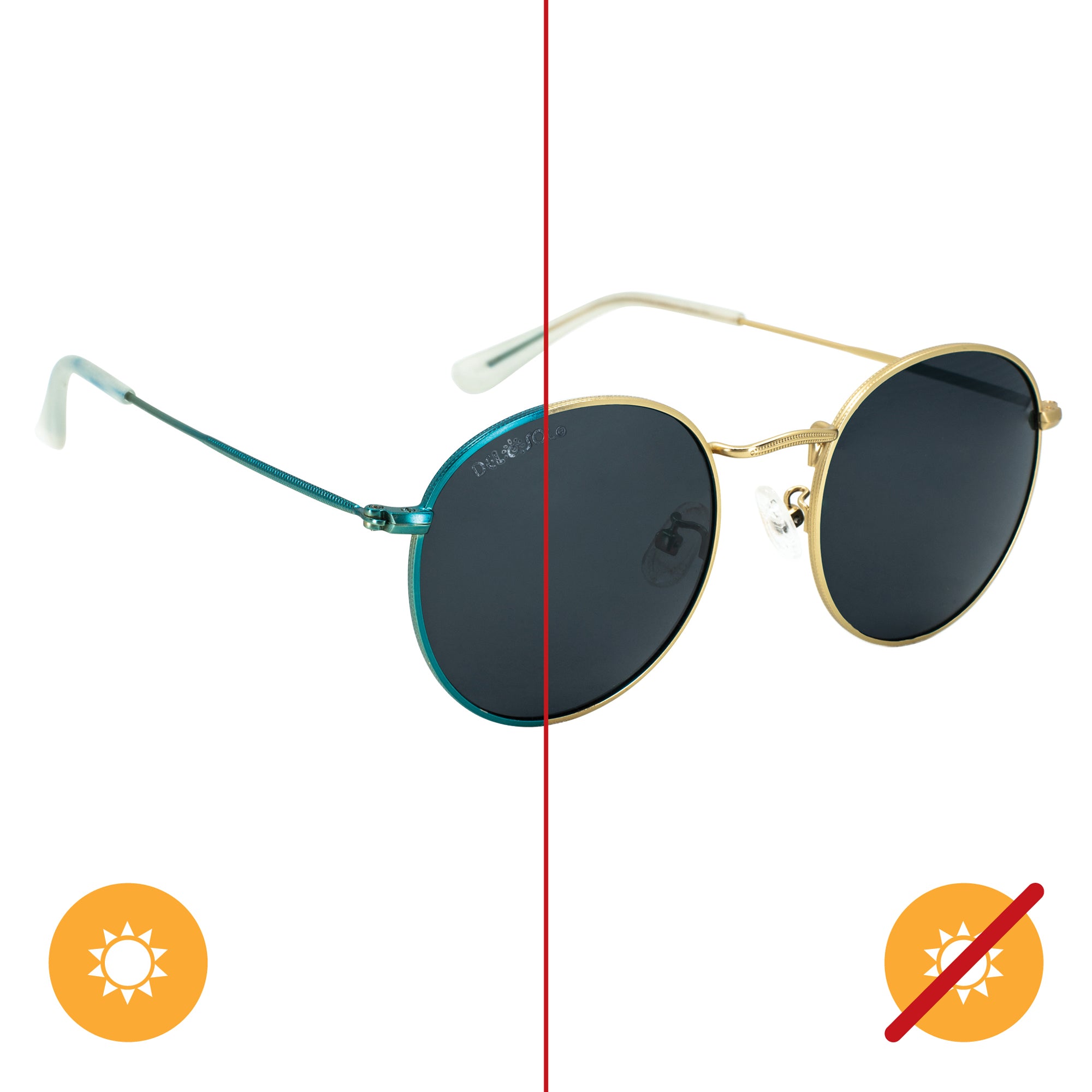 Solize Sea Of Love - Gold To Blue By Delsol For Unisex - 1 Pc Sunglasses