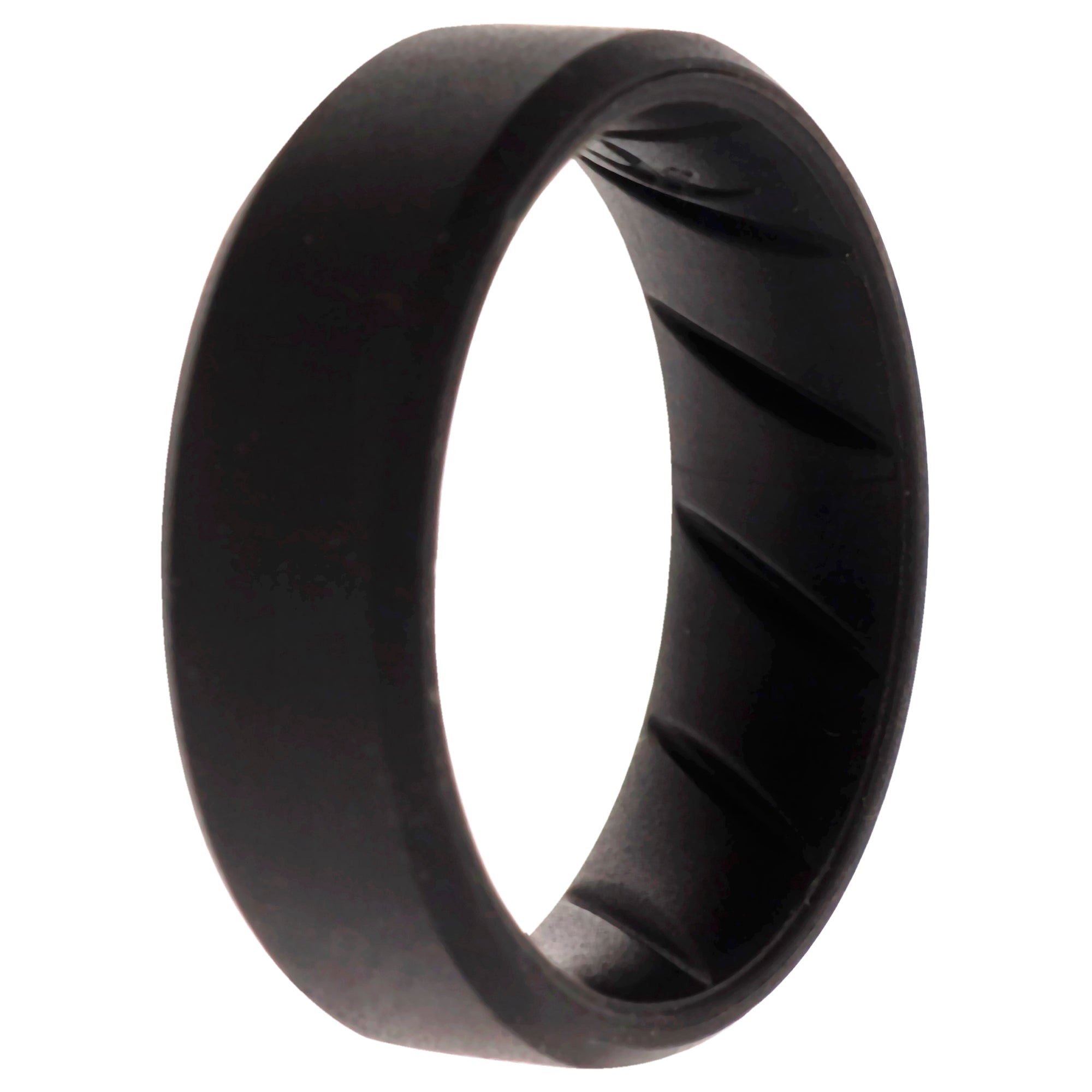 Silicone Wedding Br 8Mm Edge Ring - Basic-Black By Roq For Men - 12 Mm Ring